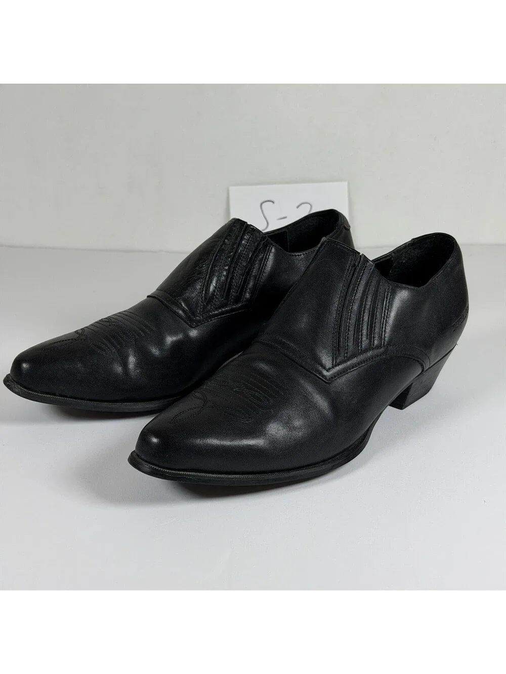 Durango RD3520 Men's Black Leather Western Slip-On Boots Size 10M S-2